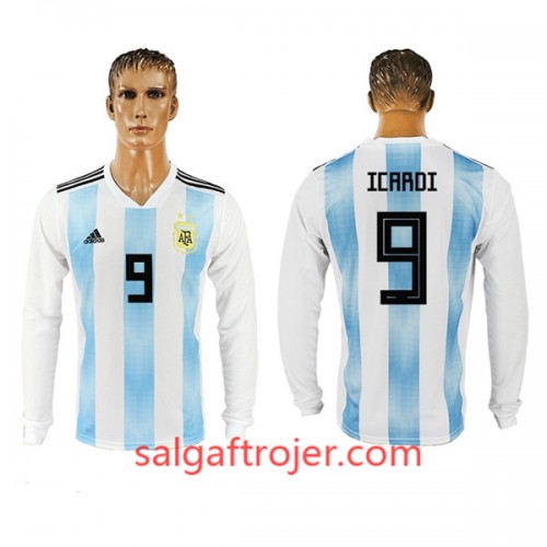 Argentina Fodboldtrøjer Icardi 9 Hjemmebanesæt VM 2018 Langærmet Argentina Fodboldtrøjer Icardi 9 Hjemmebanesæt VM 2018 Langærmet